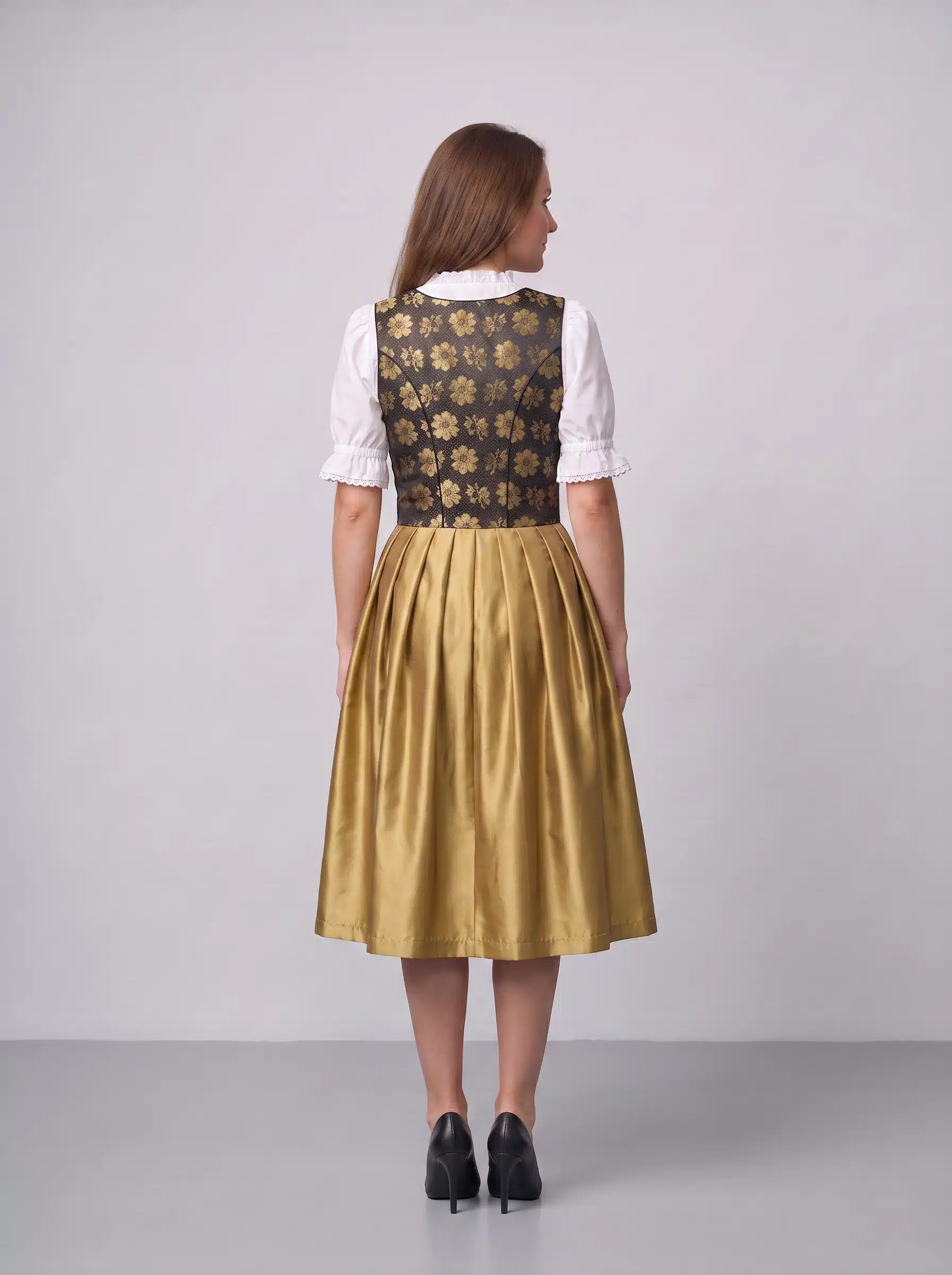 Vintage Midi Dirndl Betsy Black Gold - Image 3