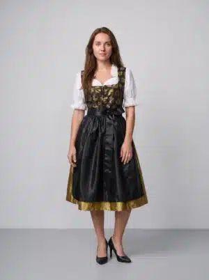 Vintage Midi Dirndl Betsy Black Gold