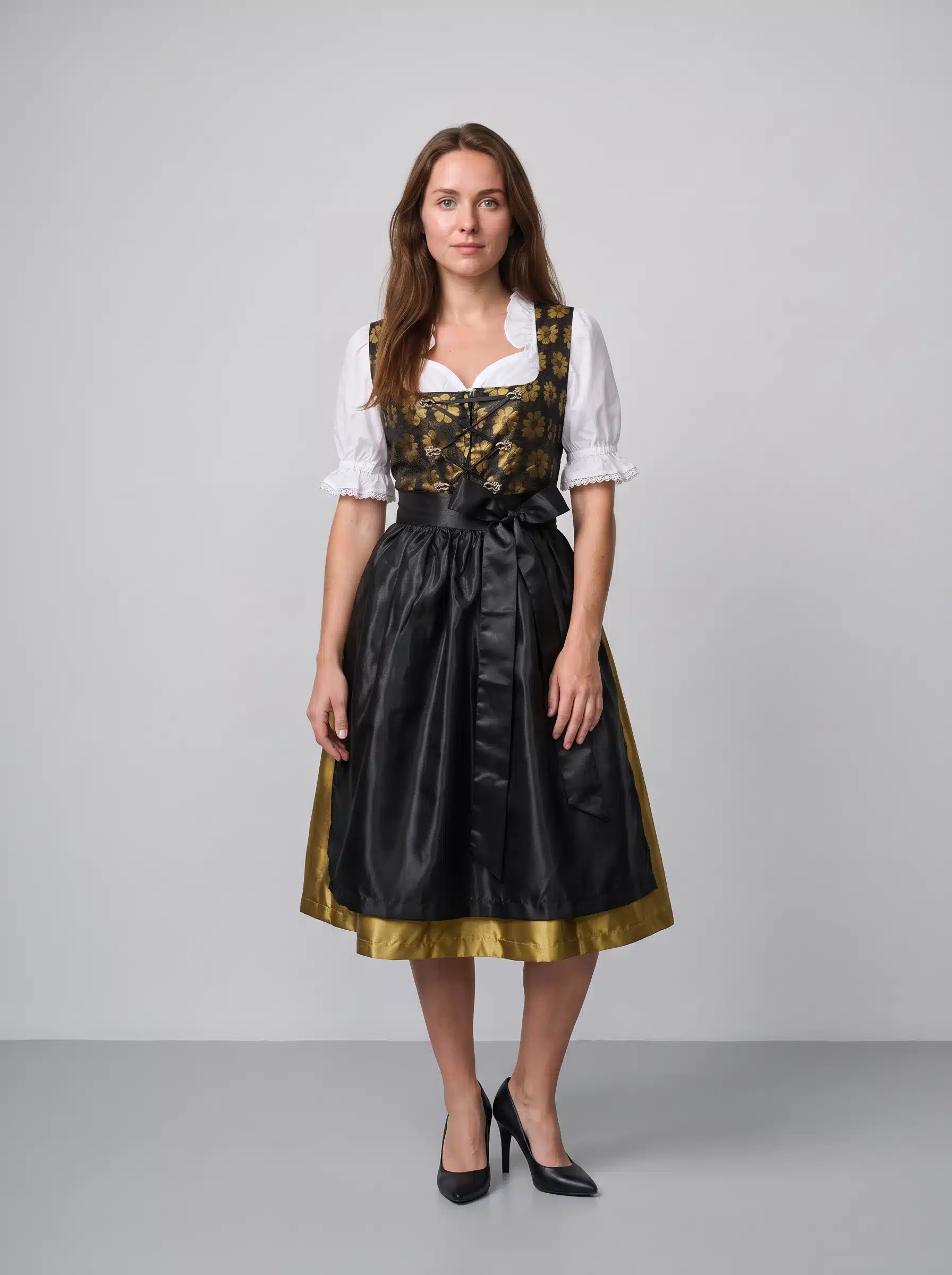 Vintage Midi Dirndl Betsy Black Gold