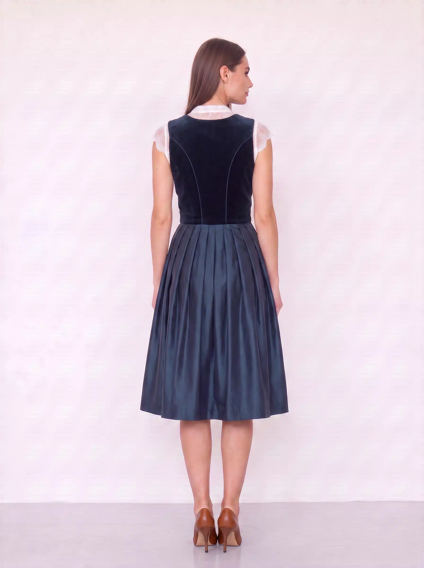 Alpine Petrol Velvet & Copper Radiance Dirndl - Image 3