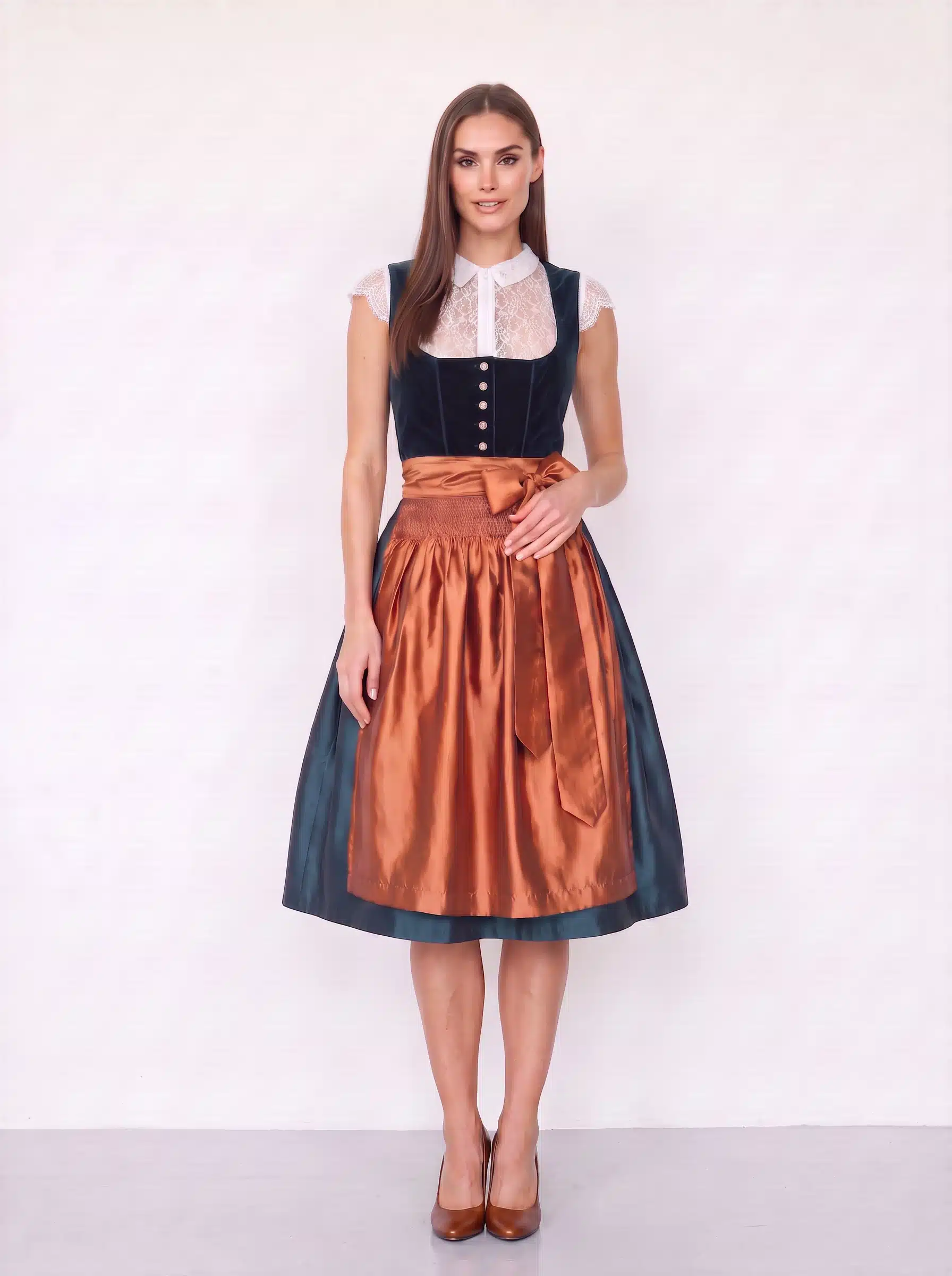 Alpine petrol Velvet & Copper Radiance Dirndl