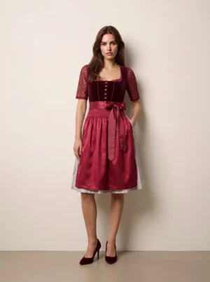Vintage Wine Velvet & Rosé Romance Dirndl