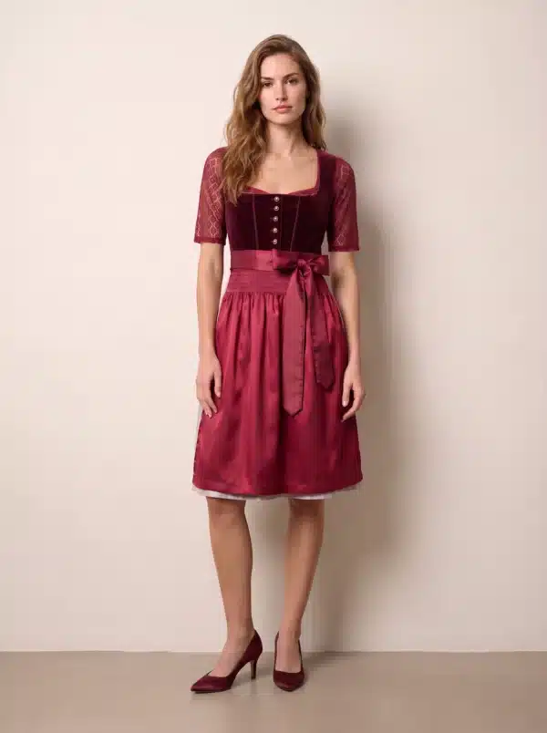 Vintage Wine Velvet & Rosé Romance Dirndl main